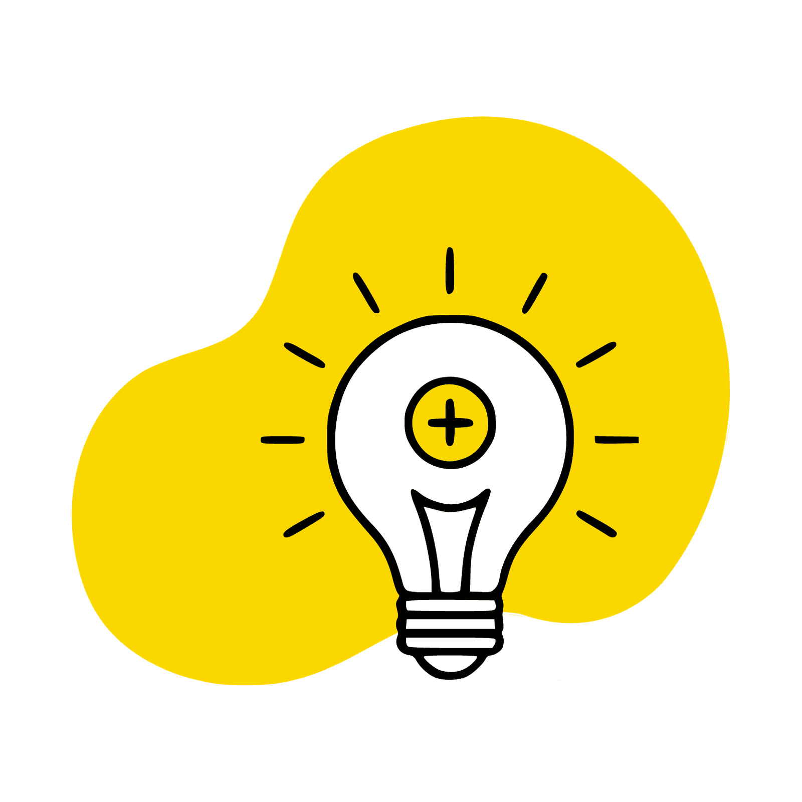 Ilustración en negro y amarillo para el ítem de innovación