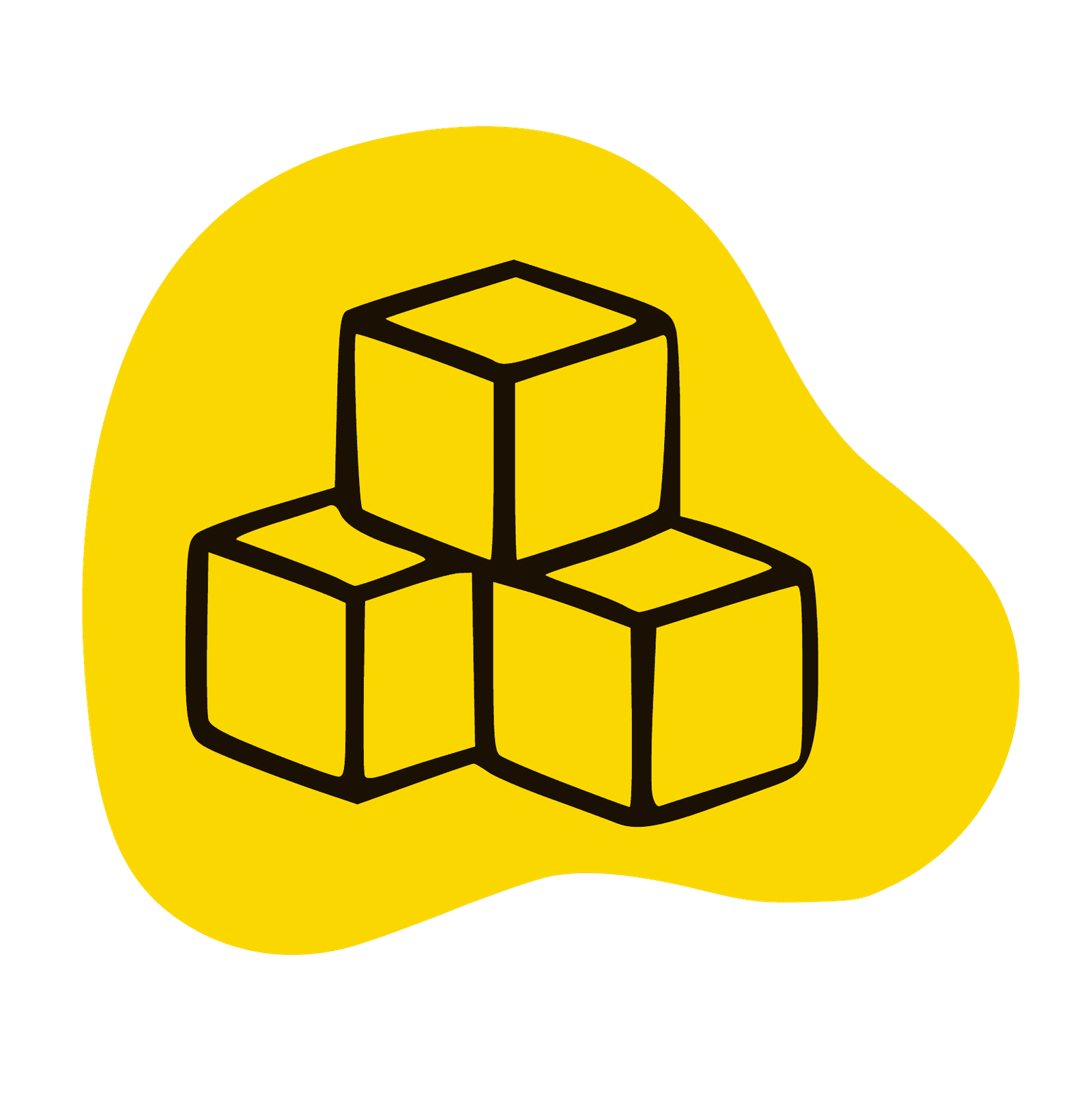 Ilustración en negro y amarillo para el concepto de mayor capacidad de stock. Soluciones de vending sin inversión ni riesgos. Vending a medida y adaptado a cada entorno