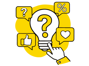 Ilustración en negro y amarillo del título que lleva a explorar las preguntas frecuentes sobre los servicios de vending inteligente de Smart Quick