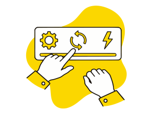 Ilustración en negro y amarillo del título que lleva a explorar nuestros servicios de vending a medida