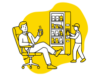 Ilustración en negro y amarillo para el concepto de cero gestión: Smart Quick ofrece modelos de negocio donde no hay gastos de gestión por parte del cliente